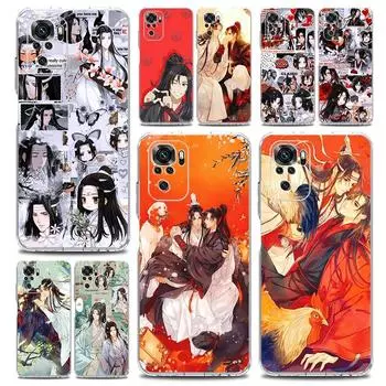 Квадратный прозрачный чехол для телефона Xiaomi Redmi Note 12 11 9S 9 8 10 Pro + 7 8T 9C 9A 8A K40 игровой чехол Mo Dao Zu Shi Wei Wuxian Anime Redmi 8
