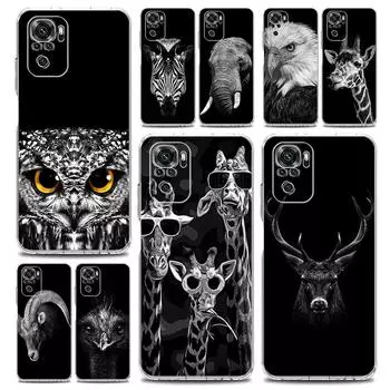 Квадратный прозрачный чехол для телефона Xiaomi Redmi Note 12 11 9S 9 8 10 Pro+ 7 8T 9C 9A 8A K40 игровой чехол животные лошадь олень гигантская панда Redmi 9