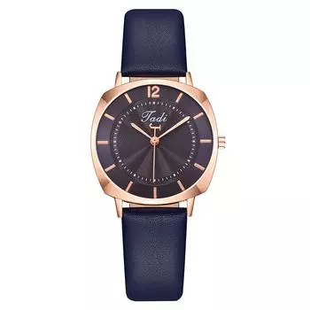 Квадратный ремень Модные женские часы Женские часы Кожаный ремешок Кварцевые часы Женские белый