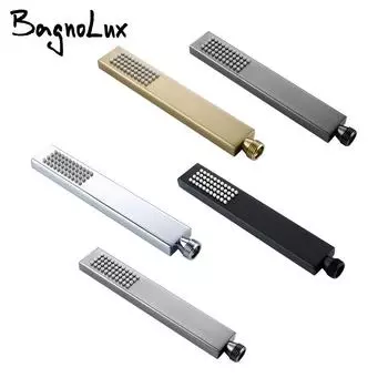 Квадратный ручной душ с высоким давлением воды для ванной комнаты, изготовленный из латуни