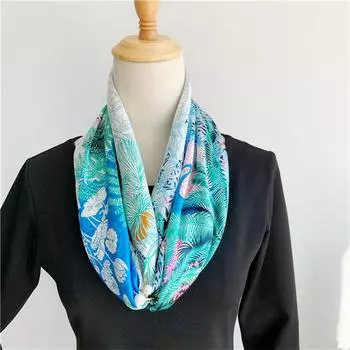 110*110 см квадратный шелковый шарф женский модный принт маленький шейный платок офисный женский пояс для волос носовой платок женский платок шаль шарф 110*110cm синий