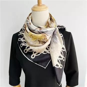 110*110 см квадратный шелковый шарф женский модный принт маленький шейный платок офисный женский пояс для волос носовой платок женский платок шаль шарф 110*110cm
