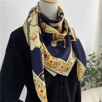 110*110 см квадратный шелковый шарф женский модный принт маленький шейный платок офисный женский пояс для волос носовой платок женский платок шаль шарф 110*110cm розовый