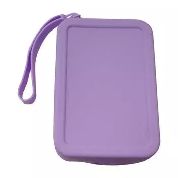 Квадратный силиконовый чехол для хранения косметических средств для губной помады, дорожный держатель для кистей для макияжа, портативный органайзер для мелочей фиолетовый