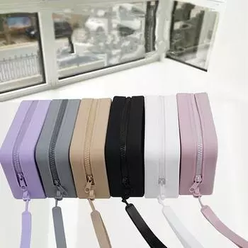 Квадратный силиконовый чехол для хранения косметических средств для губной помады, вместительный дорожный держатель для кистей для макияжа, портативный водонепроницаемый органайзер для косметики