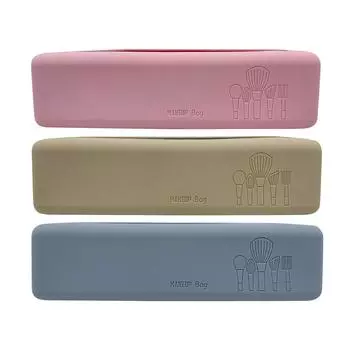 Квадратный силиконовый ящик для хранения кистей для макияжа One Size кофейный