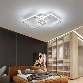 Квадратный светодиодный алюминиевый потолочный светильник 50 Вт Диаметр квадратной рамы 29 см Белый свет 220 В Цветовая температура 6500 К