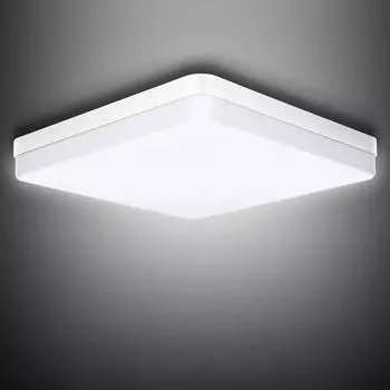 Квадратный светодиодный потолочный светильник 32 Вт, водонепроницаемый потолочный светильник IP54, 3600 лм, 6500 К, холодный белый, 25 см потолочный светильник для ванной комнаты, кухни, прихожей, балкона