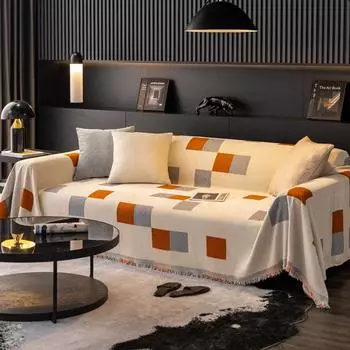 Квадратный тканевый чехол для дивана с защитой от царапин, четырехсезонный универсальный противоскользящий чехол для дивана, подушка для сиденья 180*130cm