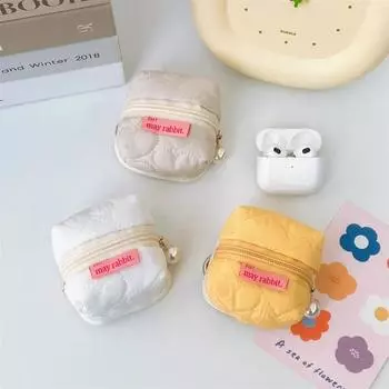 Квадратный трехмерный мини-кошелек ярких цветов, милый модный кошелек для монет Kawaii, портативная беспроводная сумка для наушников, защитный чехол
