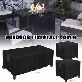 Квадратный водонепроницаемый чехол для мангала, чехол для камина во дворе, чехол для камина во дворе, 420D, серебряное покрытие, защита от солнца, ветрозащита, переносной чехол для костра