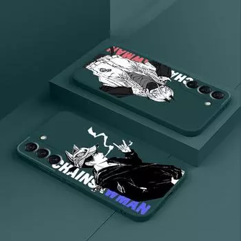 Квадратный жидкий чехол для телефона Samsung Galaxy Note 20 Ultra S21 S23 Ultra Note 10 Plus 8 9 S20, чехол с рисунком аниме «Человек-бензопила» Samsung Note 8