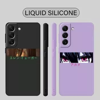 Квадратный жидкий чехол для телефона Samsung Galaxy S21 5g S9 Plus S20 Fe S10 S10e S8 S23 Ultra Attack On Titan Nana Eyes, аниме-чехол Samsung S20 5G