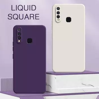 Квадратный жидкий чехол для телефона VIVO U3 U10 U20 U3X X Camera Защитный мягкий силиконовый 360 противоударный мобильный чехол-корпус VIVO U3