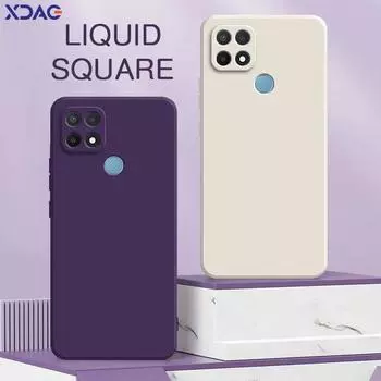 Квадратный жидкий силиконовый чехол для OPPO A15 A15s A35, защитный чехол для камеры на 360 градусов, противоударный мягкий чехол для телефона OPPOA15s OPPOA35, модная сумка OPPO A15