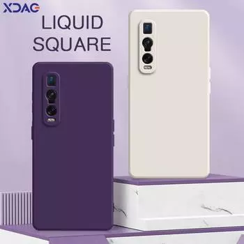 Квадратный жидкий силиконовый чехол для OPPO Find X2 Pro Neo Lite, защитный объектив на 360 градусов, мягкий противоударный чехол для телефона FindX2Pro X2Neo X2Lite OPPO Find X2