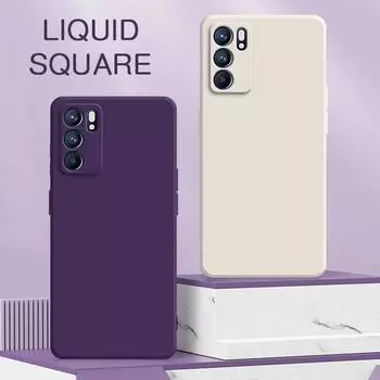 Квадратный жидкий силиконовый чехол для OPPO Reno 5 6 Pro Plus 5K 5Z 360 защитный чехол для телефона Reno5 Reno6 6Pro противоударный чехол Reno 5 5G