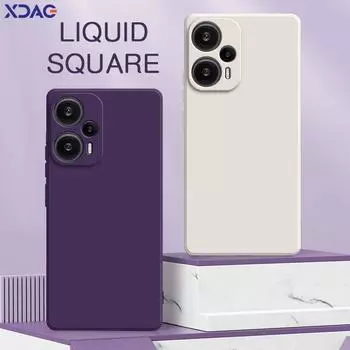 Квадратный жидкий силиконовый чехол для Redmi Note 12 Turbo 12T 12R Pro Мягкий защитный противоударный чехол для линз Note12Turbo 12TPro 12RPro Redmi Note 12 Turbo