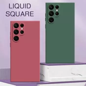 Квадратный жидкий силиконовый чехол для Samsung Galaxy A55 A35 A15 A05S A04S A14 A54 A53 S23 S24 Huawei P60 Redmi Note 13 iPhone 15 14 13 12 11 Pro Max For Samsung Galaxy A05 темно-красного