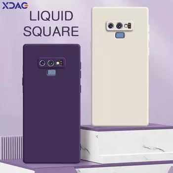 Квадратный жидкий силиконовый чехол для Samsung Galaxy Note 9, защитный мягкий противоударный чехол для телефона SamsungNote9 Note9 for Samsung Note 9