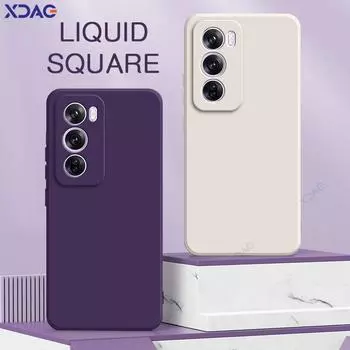 Квадратный жидкий силиконовый чехол для телефона OPPO Reno 12 Pro 5G 360 мягкий защитный противоударный чехол Reno12Pro Reno12 12Pro мобильный чехол Reno 12 Pro Global