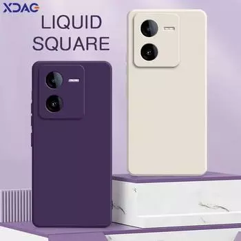 Квадратный жидкий силиконовый чехол для телефона VIVO iQOO Z8 Z8X Camera Protective 360 противоударный мягкий чехол iQOOZ8 China Housing VIVO iQOO Z8 China
