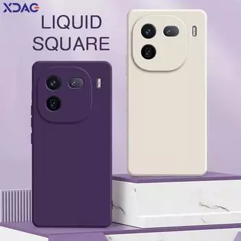 Квадратный жидкий силиконовый чехол для телефона VIVO IQOO 12 Pro задняя крышка IQOO12 12Pro 360 защитный мягкий противоударный Shield Armor Funda iQOO 12