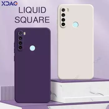 Квадратный жидкий силиконовый чехол для телефона Xiaomi Redmi Note 8 360 защитный мягкий противоударный чехол RedmiNote8 Note8 милый чехол Redmi Note 8