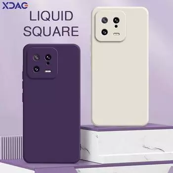 Квадратный жидкий силиконовый чехол для телефона Xiaomi 13 13T Pro Ultra Lite 360 защитный мягкий задний чехол Mi 13Pro 13Lite противоударный чехол Xiaomi 13