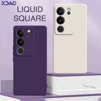 Квадратный жидкий силиконовый чехол для VIVO V29 Pro V29Pro Camera Защитный 360-градусный противоударный мягкий чехол для телефона VIVOV29 Funda Bag VIVO V29