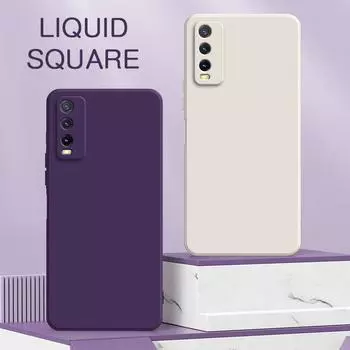 Квадратный жидкий силиконовый чехол для VIVO Y11s Y12 Y12A Y12i Y12s 2021 Y15 Y17 Y19 360 защитный противоударный мягкий задний чехол VIVO Y11s