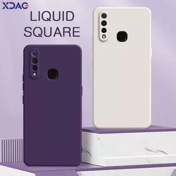 Квадратный жидкий силиконовый чехол для VIVO Z1 Z1i Z1x Z3 Z3i Z3x Z5 Z5i Z5x Z6 Pro Lite 5G Camera Защитный 360 противоударный чехол Сумки VIVO Z1