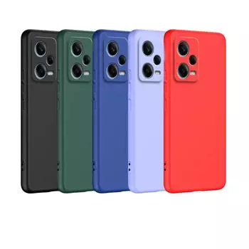 Квадратный жидкий силиконовый чехол для Xiaomi Redmi Note 12 Pro Plus 5G Global Soft Fundas Redmi Note 12 12s Matte Basic Cover Caqas Redmi Note 12 чёрный