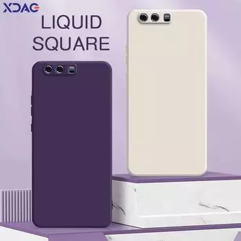Квадратный жидкий силиконовый чехол для задней крышки Huawei P10 Plus, мягкий защитный чехол для камеры, мобильный телефон HuaweiP10 P10Plus, корпус Fundas Huawei P10