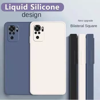 Квадратный жидкий силиконовый мягкий чехол для телефона для Xiaomi Redmi Note 10 10S 10s 4G 6,43 дюйма, чехол для Xiaomi Redmi Note 10 Pro Max 4G 6,67 дюйма Redmi Note 10 Pro Max 4G белый