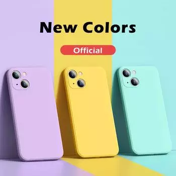 Квадратный жидкий силиконовый защитный чехол для объектива камеры для iPhone 6 6s 7 8 X XR XS 11 12 13 14 15 Pro Max Plus SE 2 3 2020 2022, мягкий чехол For iPhone 6Plus/6sPlus красный