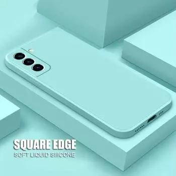 Квадратный жидкий силиконовый защитный чехол для телефона для Samsung Galaxy A32 A52 A72 A71 A51 S21 Ultra S20 FE S10 S9 Plus Note 20, мягкий чехол из ТПУ ярких цветов S21 Plus красный