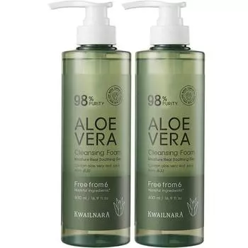 Kwailnara Aloe Vera Moisture Cleansing Foam, 2 pieces, 500ml