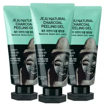 Kwailnara Jeju Nature’s Charcoal Peeling Gel, 120g, 3 packs