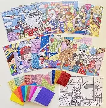 квалифицированным Монтессори-образовательным набором для раскрашивания наклеек и мозаики из 15 японских кубиков Duegatini, которые будут держать детей на расстоянии