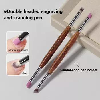 Кварцевая шлифовальная ручка для ногтей, средство для удаления омертвевшей кожи с кутикулы, щетка для ногтей, двухсторонняя палочка для маникюра с УФ-гель-лаком 1Pcs