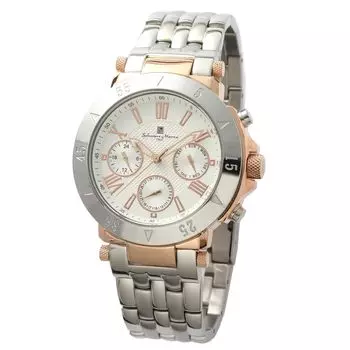 Кварцевые часы Business Analog White Водонепроницаемые наручные часы с тканью PGWH [Salvatore Marra] Мужские