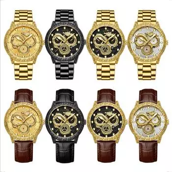 Кварцевые часы Dragon для мужчин, деловые водонепроницаемые наручные часы с календарем