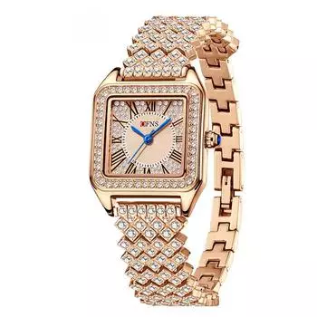 Кварцевые часы, легкие роскошные и модные квадратные римские весы с бриллиантами английские часы водонепроницаемые женские часы