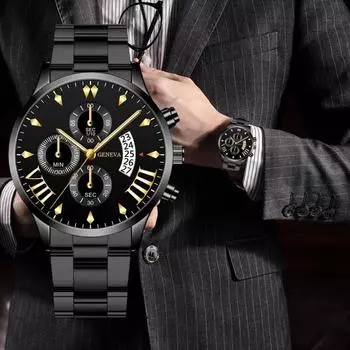 Кварцевые часы Модные деловые кварцевые часы с браслетом из нержавеющей стали Модные часы для наручных часов Вечеринка