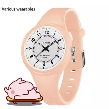 Кварцевые часы Модные детские кварцевые часы Простые водонепроницаемые светящиеся в темноте студенческие часы