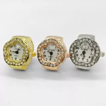 Кварцевые часы на палец, кольцо для женщин и мужчин, кольца для пар, цифровые часы, эластичный эластичный браслет на палец, кольца в стиле панк, ювелирные часы, часы для подростков золотой