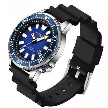 Кварцевые часы нового стиля, модные и простые с календарем, газовый резиновый ремешок, светящиеся водонепроницаемые мужские часы