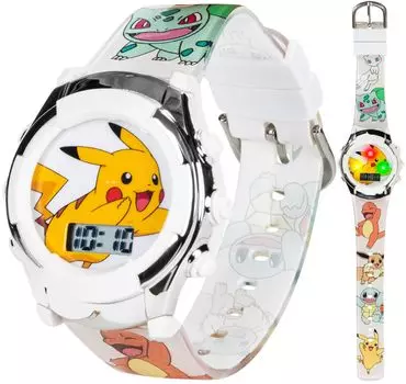 Кварцевые часы Pokemon Boys с резиновым ремешком, разноцветные, 13 (Модель POK4240AZ)