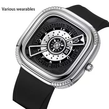 Кварцевые часы с силиконовым ремешком, модные повседневные кварцевые часы, молодежные многофункциональные водонепроницаемые часы